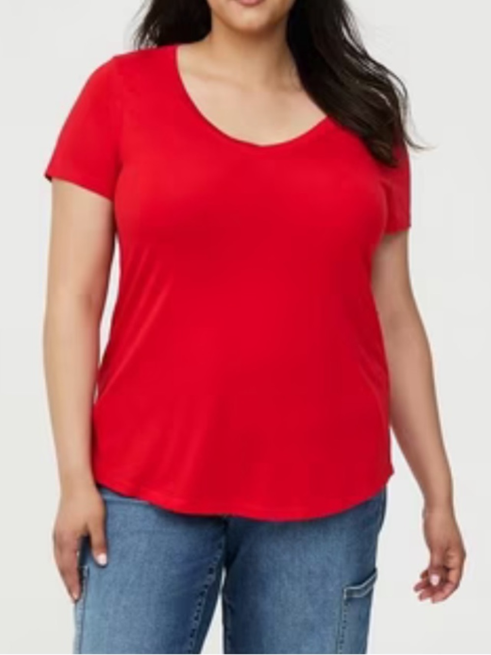 Torrid Women 5X Red Classic Fit Girlfriend Signature Jersey V-Neck Tee
